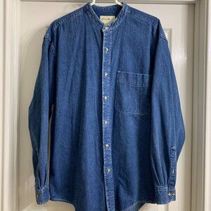 Eddie Bauer Men's Long Sleeve Denim Shirt, Size Medium